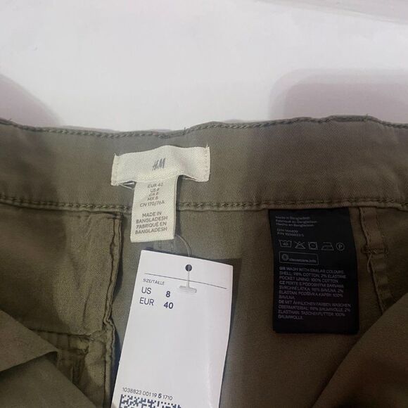 NWT Olive Green Chinos Khaki Straight Leg Pants Women's Size US 8 - Picture 9 of 14